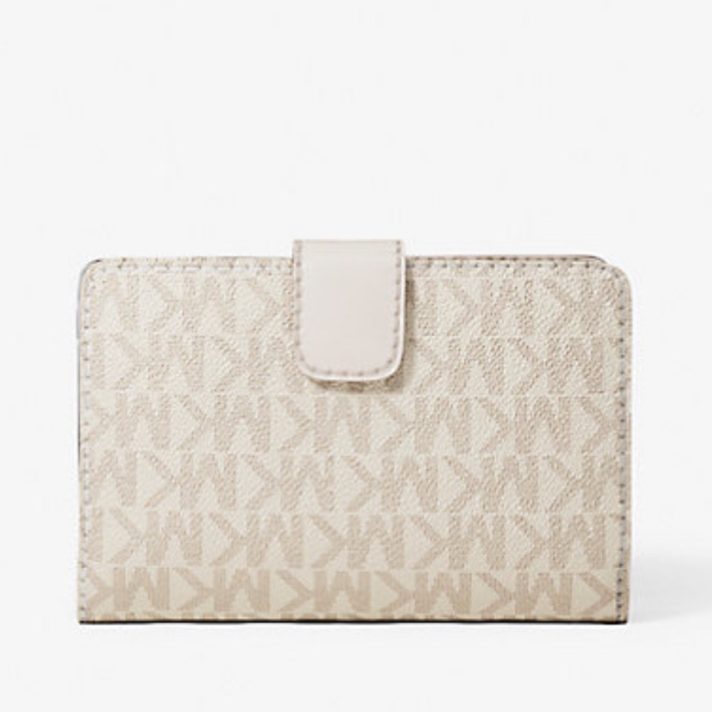 Michael Kors Jet Set Medium Floral Embellished Signature Logo Bi-fold Wallet NWT - Picture 3 of 16